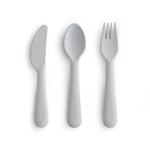 Mushie Kids Dinnerware Cutlery Set BPA Free Plastic Fork Spoon Knife Dishwasher Safe Made in Denmark - Baby & Toddler > Nursing & Feeding > Baby & Toddler Food Dinnerware