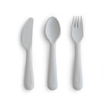 Mushie Kids Dinnerware Cutlery Set BPA Free Plastic Fork Spoon Knife Dishwasher Safe Made in Denmark - Baby & Toddler > Nursing & Feeding > Baby & Toddler Food Dinnerware
