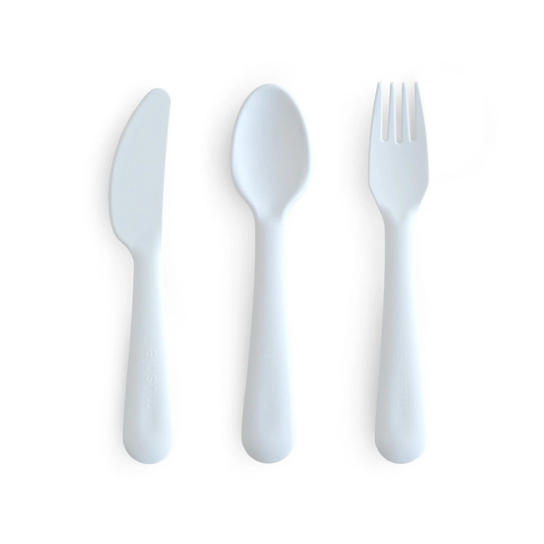 Mushie Kids Dinnerware Cutlery Set BPA Free Plastic Fork Spoon Knife Dishwasher Safe Made in Denmark - Baby & Toddler > Nursing & Feeding > Baby & Toddler Food Dinnerware