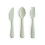 Mushie Kids Dinnerware Cutlery Set BPA Free Plastic Fork Spoon Knife Dishwasher Safe Made in Denmark - Baby & Toddler > Nursing & Feeding > Baby & Toddler Food Dinnerware
