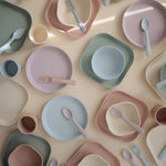 Mushie Square Dinnerware Plates for Babies BPA-Free Plastic Microwave and Dishwasher Safe Made in Denmark - Home & Garden > Kitchen & Dining > Tableware > Dinnerware > Plates Dinnerware
