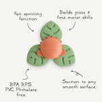 Mushie Dino Suction Spinner Toy for Kids with 100 Percent Food Grade Silicone Leaves - Toys & Games > Toys > Activity Toys > Spinning Tops Suction Spinner Toy