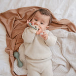Mushie Dino Teething Ring with Sensory Shapes and Textures - Baby & Toddler > Baby Health > Pacifiers & Teethers teether