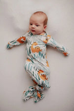 Three Little Tots Dinosaur Themed Newborn Knotted Gown - 