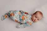 Three Little Tots Dinosaur Themed Newborn Knotted Gown - 