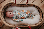 Three Little Tots Dinosaur Themed Newborn Knotted Gown - 