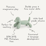 Mushie Dog Figurine Teether for Babies Non Toxic Food Grade Silicone Soothing Gums - Baby & Toddler > Baby Health > Pacifiers & Teethers teether