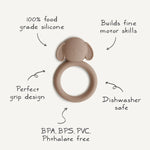 Mushie Dog Teether Made From Non Toxic Food Grade Silicone Soft And Safe For Babies - Baby & Toddler > Baby Health > Pacifiers & Teethers teether