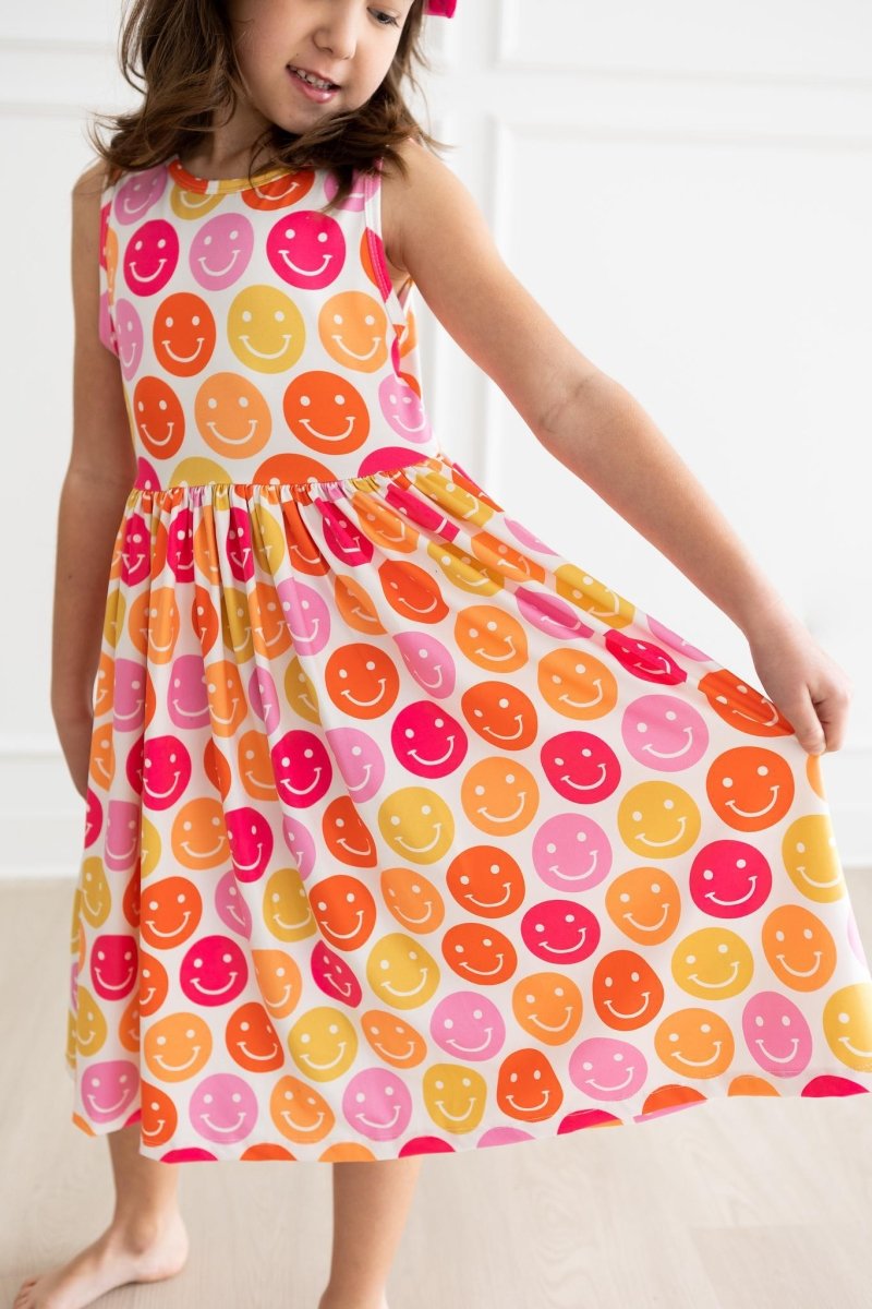 Mila & Rose ® Don't Worry Be Hippy Tank Twirl Dress For Girls Mila Rose - Everetts Place Boutique - 