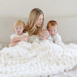 Double Ruched Faux Fur XL Throw Blanket by Saranoni Saranoni Everetts Place Boutique 189.00