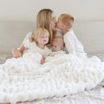 Double Ruched Faux Fur XL Throw Blanket by Saranoni Saranoni Everetts Place Boutique