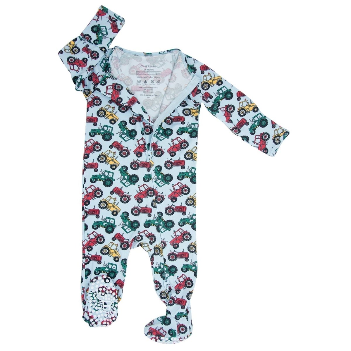 Sweet Bamboo Down On The Farm Zipper Footie Sleepsuit For Babies - Everetts Place Boutique - 