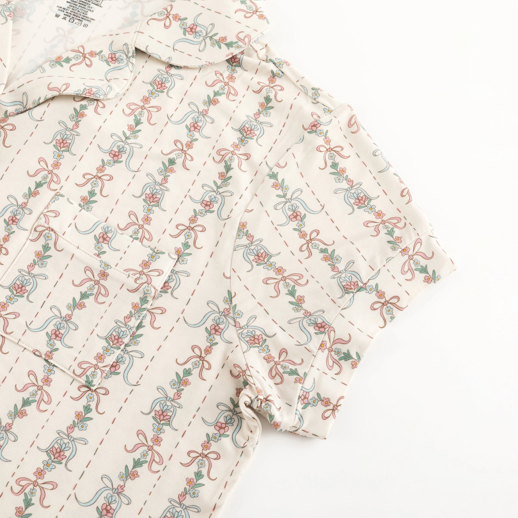 Dreamlet Dreamlet Bow Blossom Womens Short Sleeve Bamboo Pajama Set - Apparel & Accessories > Clothing > Sleepwear & Loungewear Women's PJs