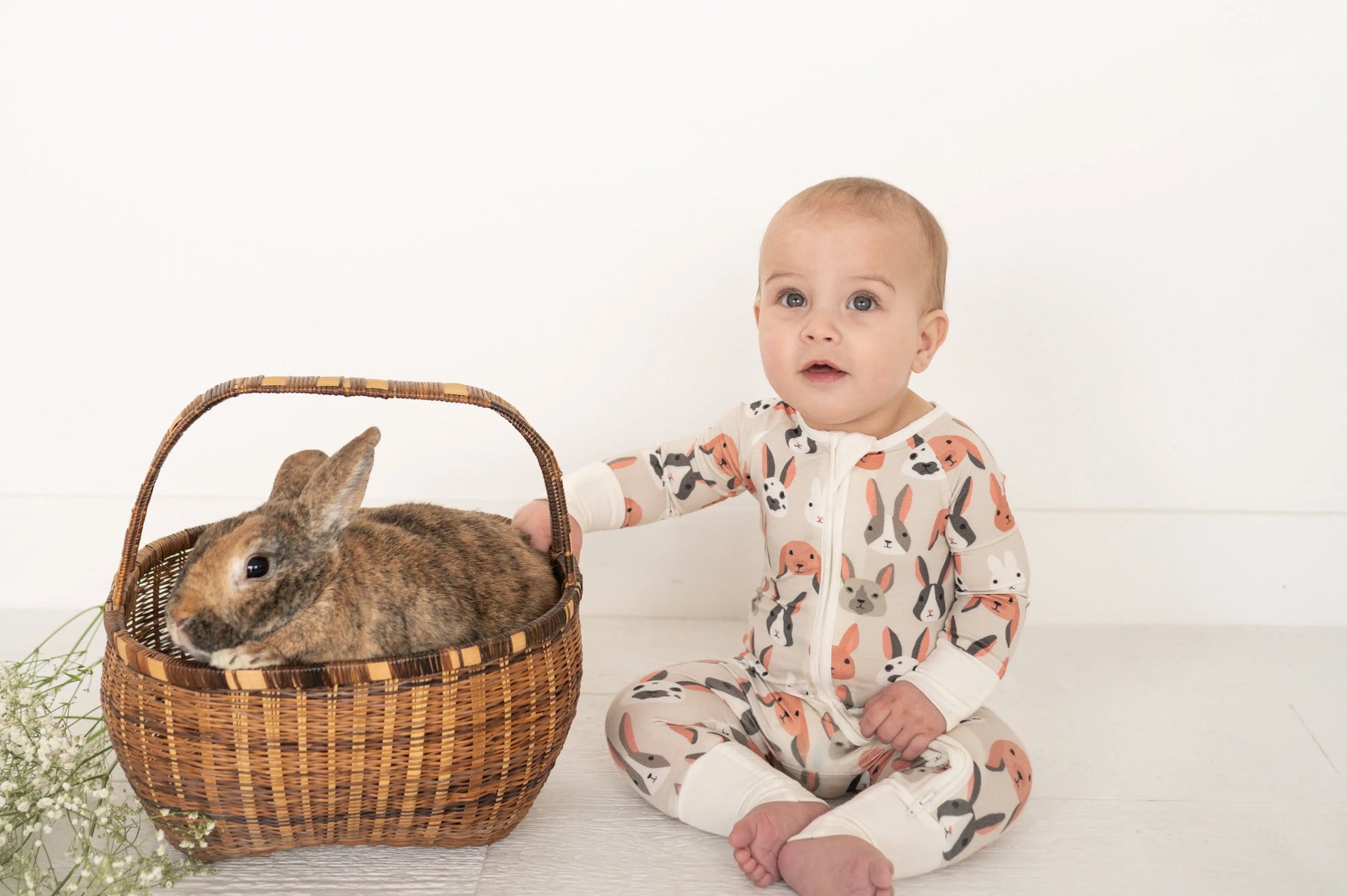 Dreamlet Dreamlet Bunny Crew Convertible Zip Footies Bamboo - Apparel & Accessories > Clothing > Baby & Toddler Clothing > Baby & Toddler Sleepwear Convertible Zip Footies