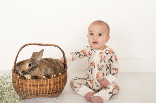 Dreamlet Bunny Crew Convertible Zip Footies Bamboo Dreamlet Everetts Place: Online Boutique