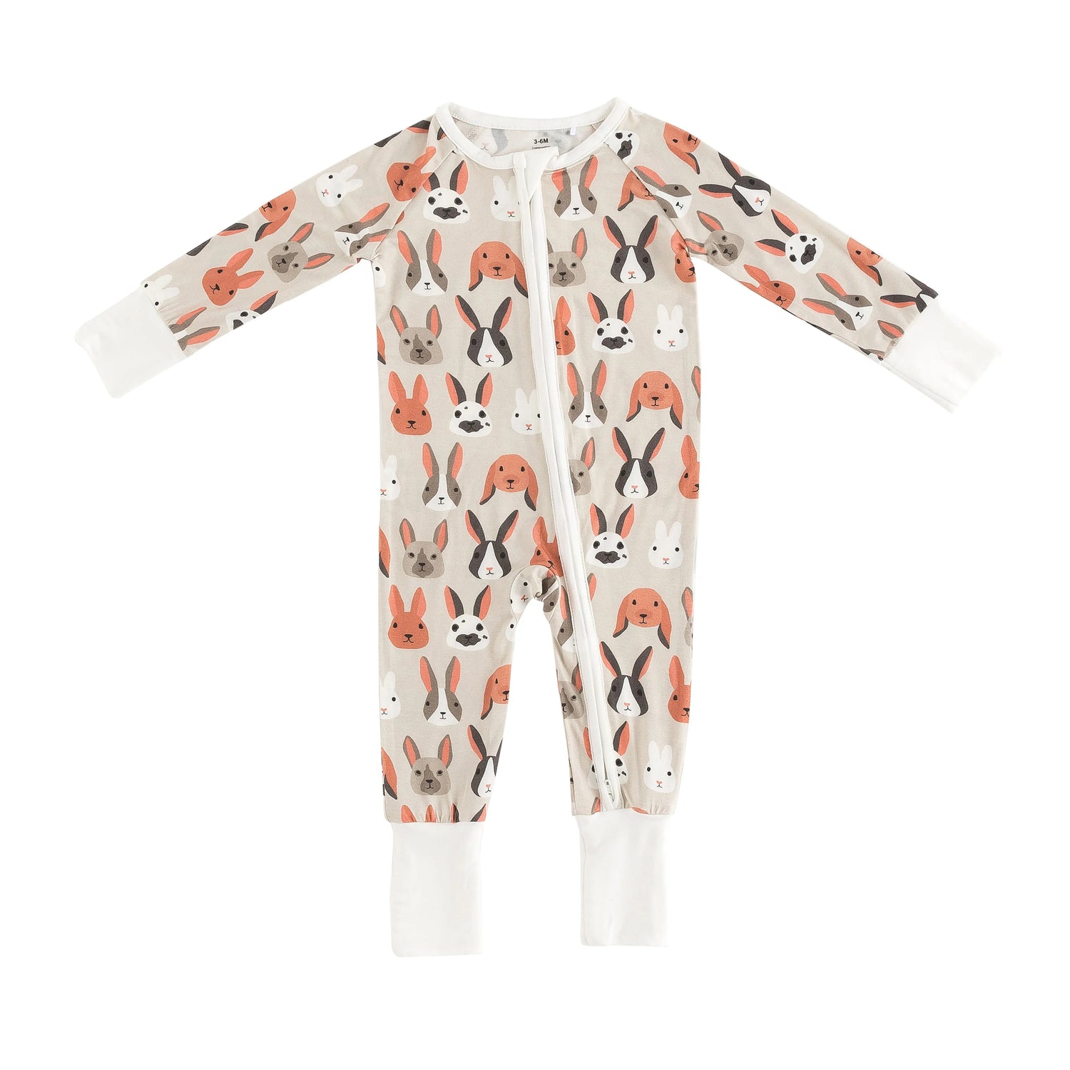 Dreamlet Dreamlet Bunny Crew Convertible Zip Footies Bamboo - Apparel & Accessories > Clothing > Baby & Toddler Clothing > Baby & Toddler Sleepwear Convertible Zip Footies