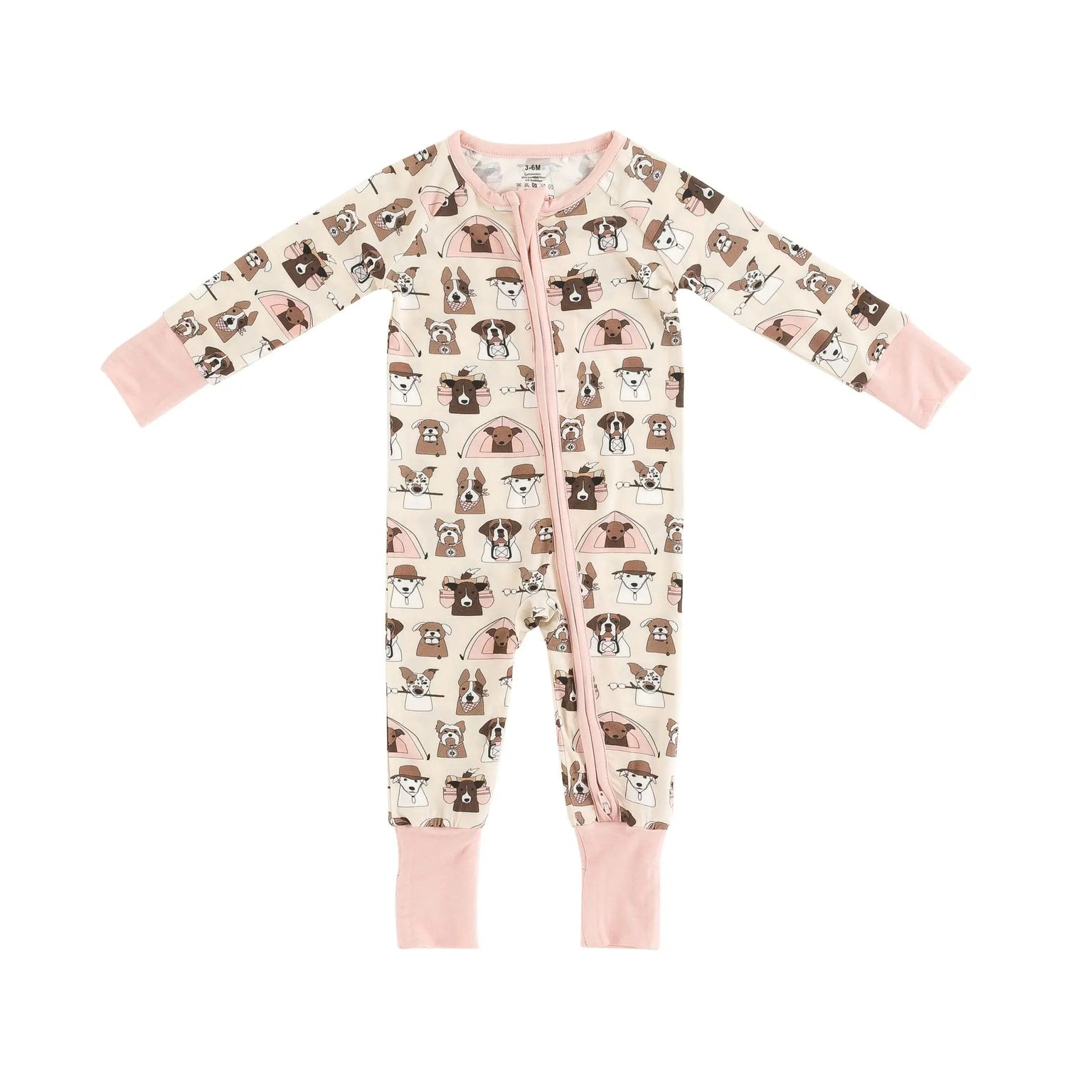 Dreamlet Dreamlet Camp Paws Convertible Zip Footies Pink For Babies - Apparel & Accessories > Clothing > Baby & Toddler Clothing > Baby & Toddler Sleepwear Convertible Zip Footies