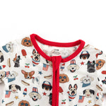 Dreamlet Dreamlet Freedom Dogs Baby Romper With Two Way Zipper - Apparel & Accessories > Clothing > Baby & Toddler Clothing > Baby & Toddler Sleepwear Romper