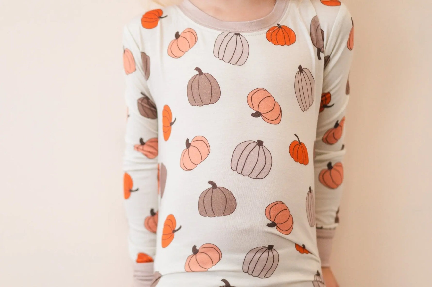 Dreamlet Dreamlet Preorder Pumpkins Beige Long Sleeve Pajama Set - Apparel & Accessories > Clothing > Baby & Toddler Clothing > Baby & Toddler Sleepwear Two Piece PJs