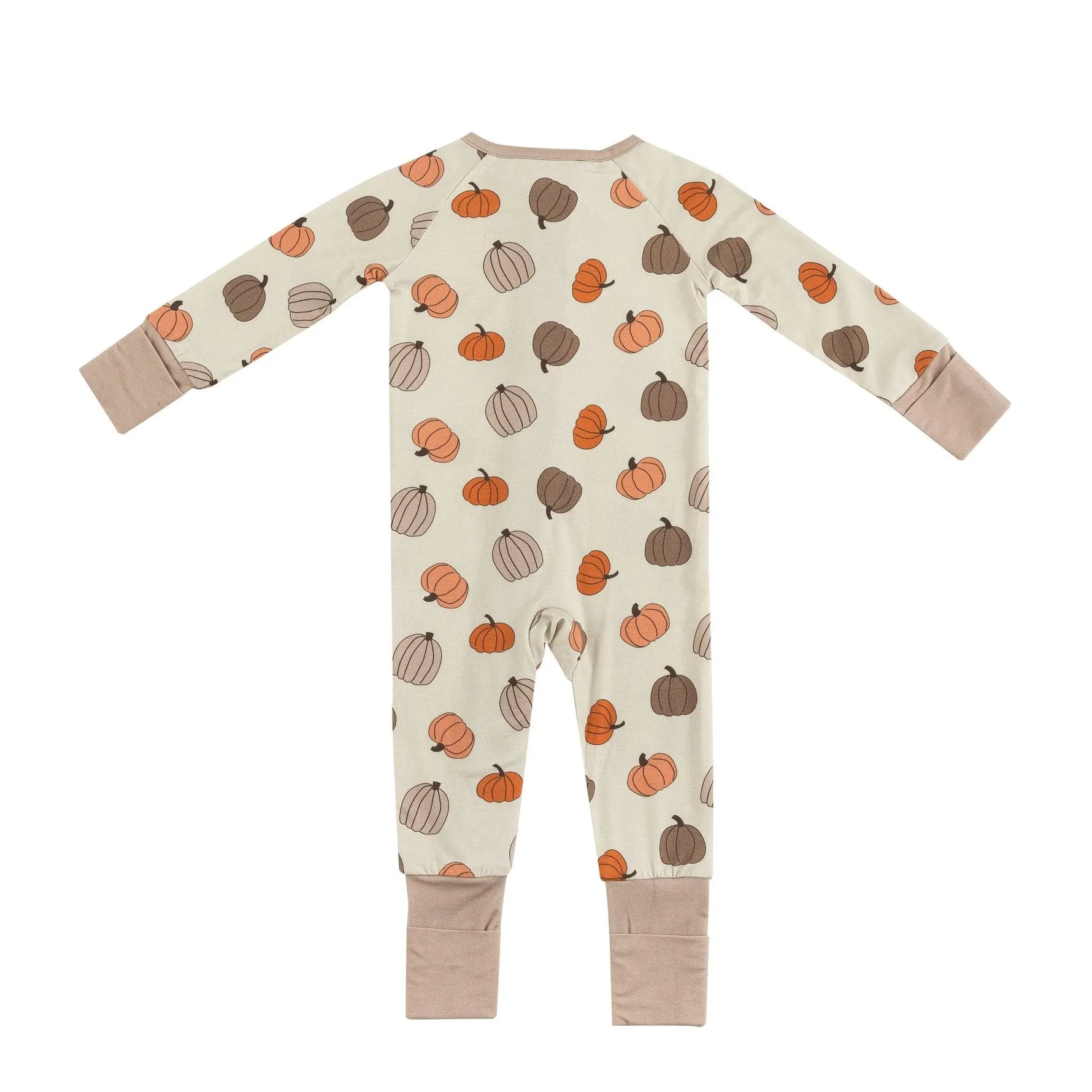 Dreamlet Dreamlet Pumpkins Beige Convertible Zip Footies Preorder - Apparel & Accessories > Clothing > Baby & Toddler Clothing > Baby & Toddler Sleepwear Convertible Zip Footies