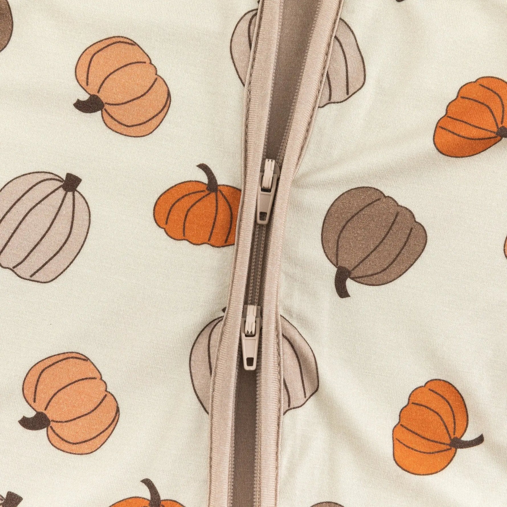 Dreamlet Dreamlet Pumpkins Beige Convertible Zip Footies Preorder - Apparel & Accessories > Clothing > Baby & Toddler Clothing > Baby & Toddler Sleepwear Convertible Zip Footies