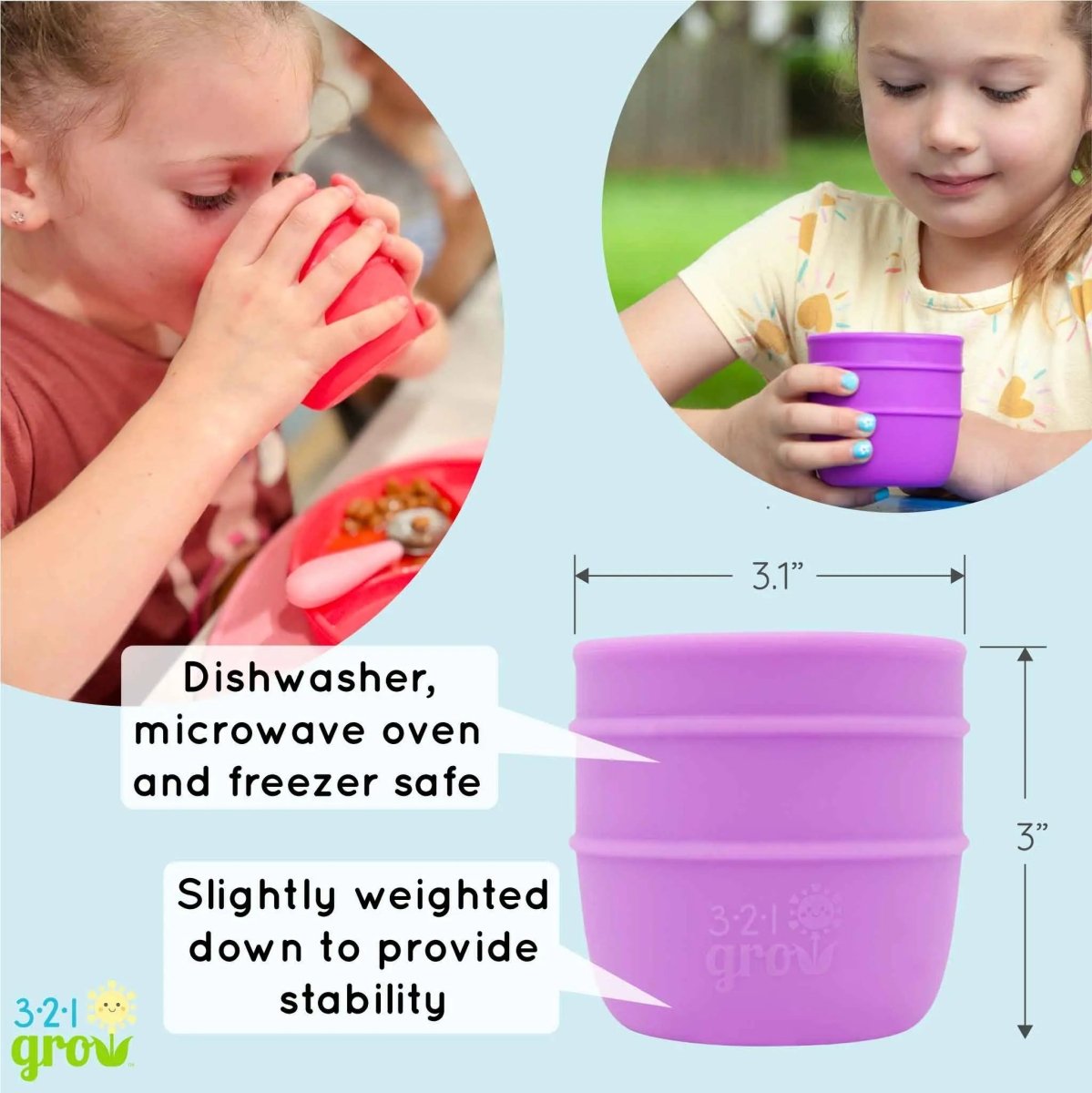 321 Grow Drink With Me Cup Set For Kids Bright Kitchen Skills - Everetts Place Boutique - 