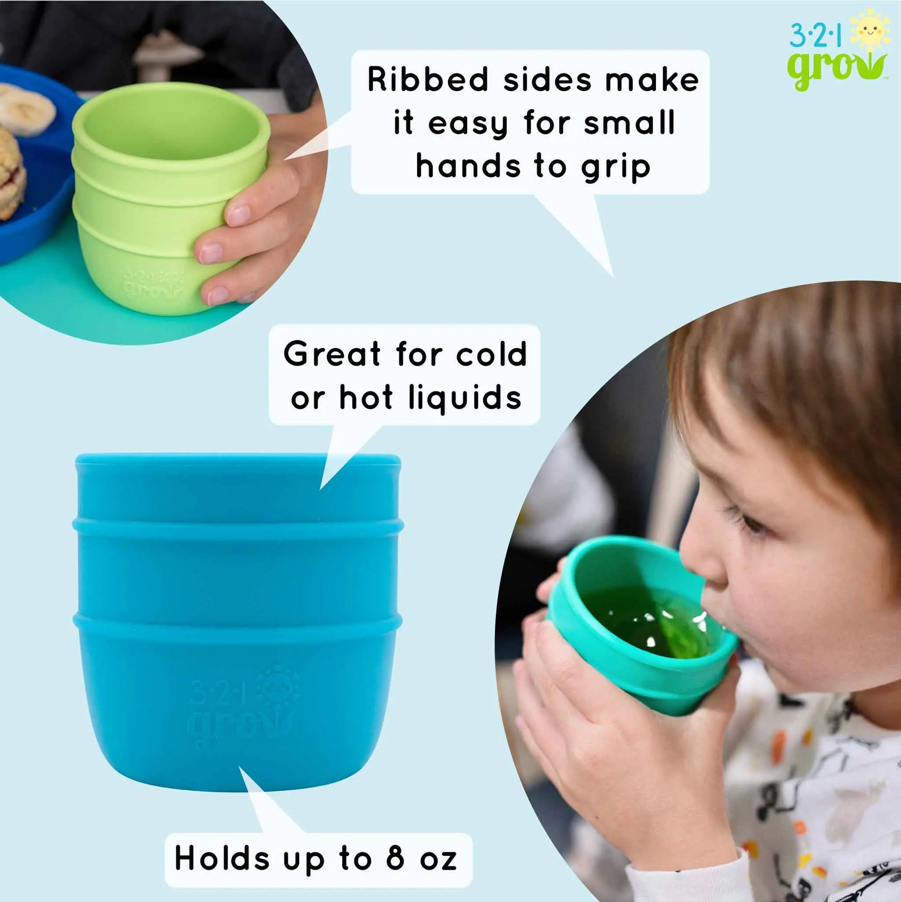 Drink With Me Cup Set For Kids Bright Kitchen Skills 321 Grow Everetts Place: Online Boutique