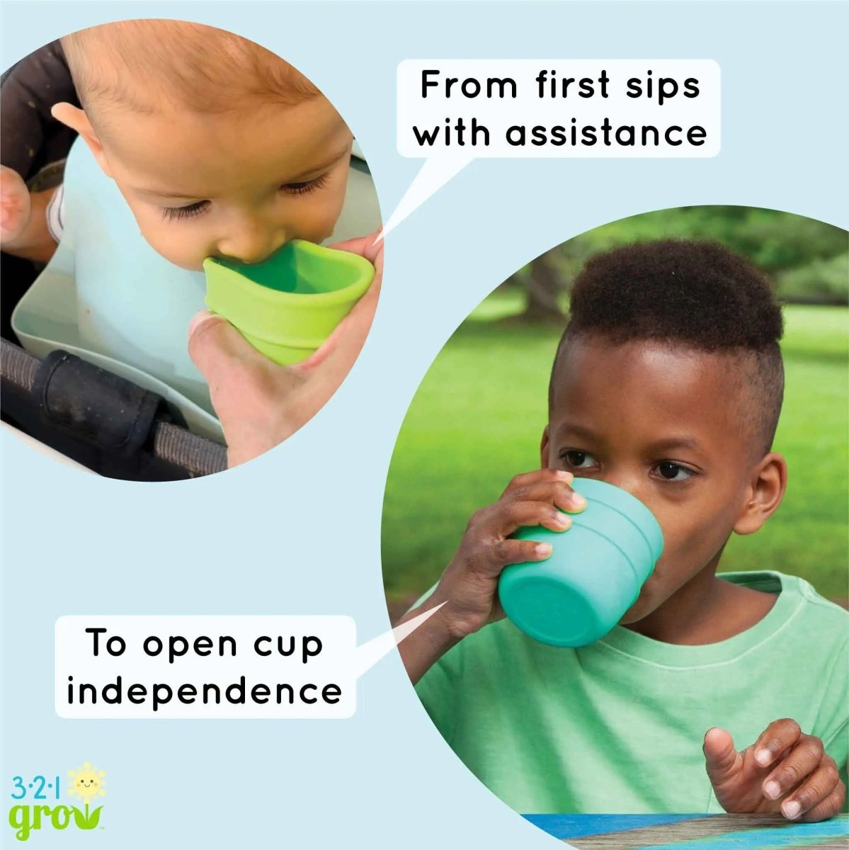 321 Grow Drink With Me Cup Set For Kids Bright Kitchen Skills - Everetts Place Boutique - 
