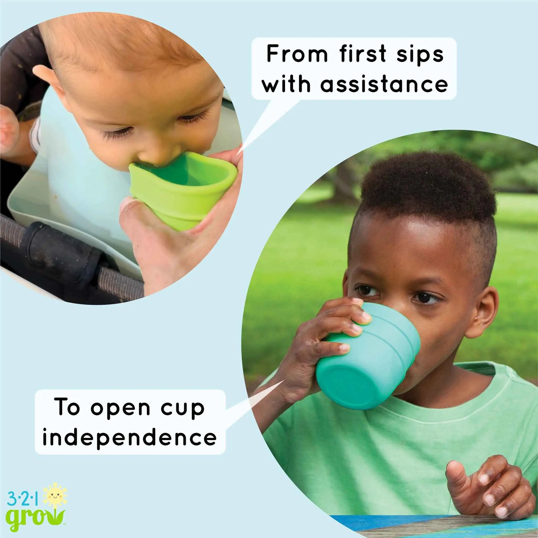 Drink With Me Cup Set For Kids Bright Kitchen Skills 321 Grow Everetts Place: Online Boutique