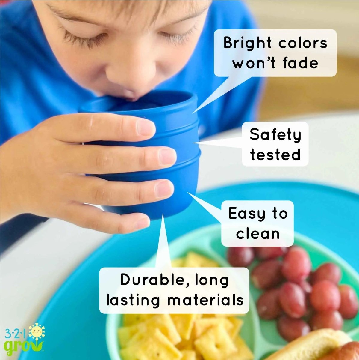 321 Grow Drink With Me Cup Set For Kids Bright Kitchen Skills - Everetts Place Boutique - 