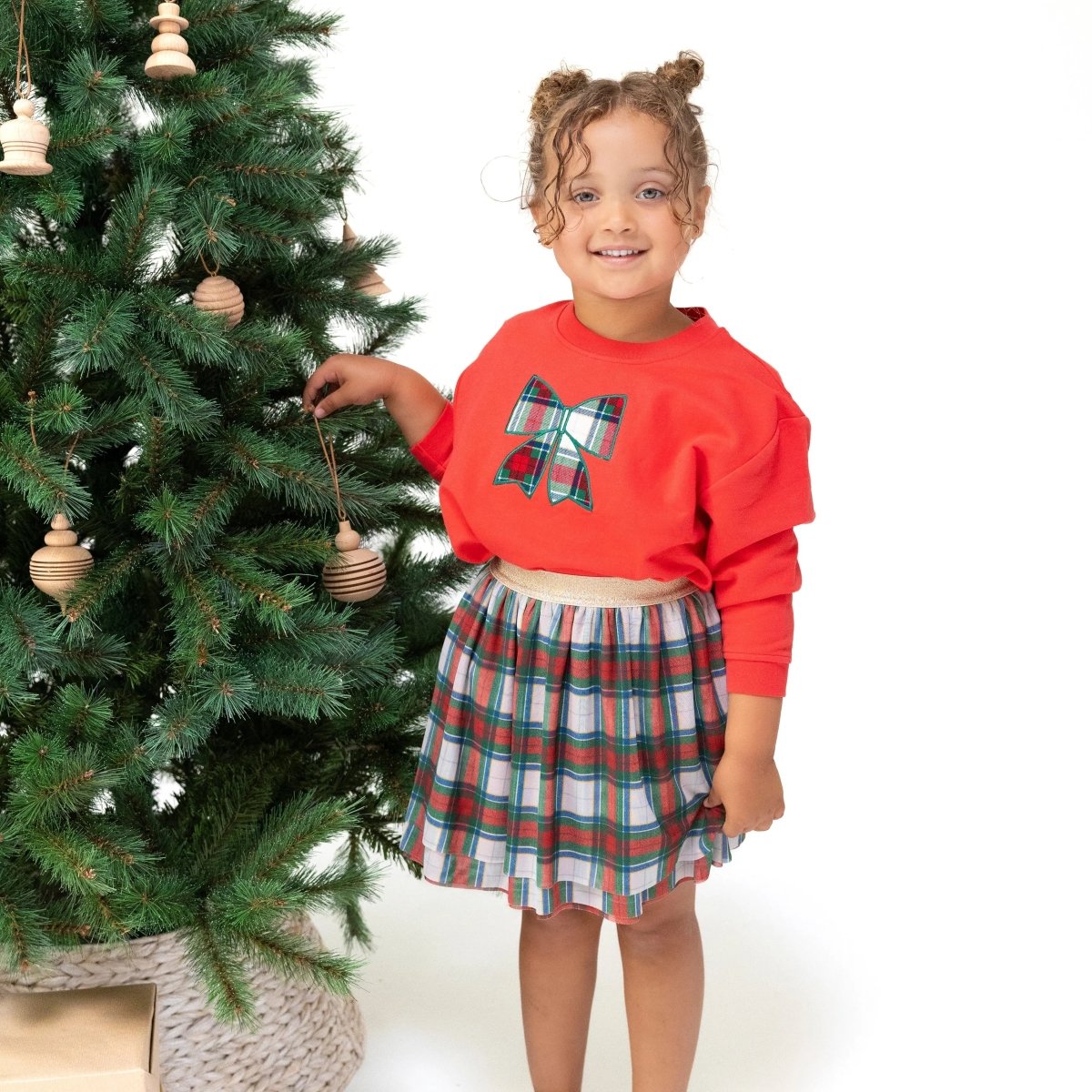 Angel Dear Drop Sleeve Bow Sweatshirt with Rib Cuffs - Everetts Place Boutique - 