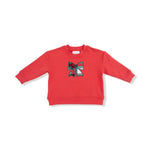 Angel Dear Drop Sleeve Bow Sweatshirt with Rib Cuffs - Everetts Place Boutique - 