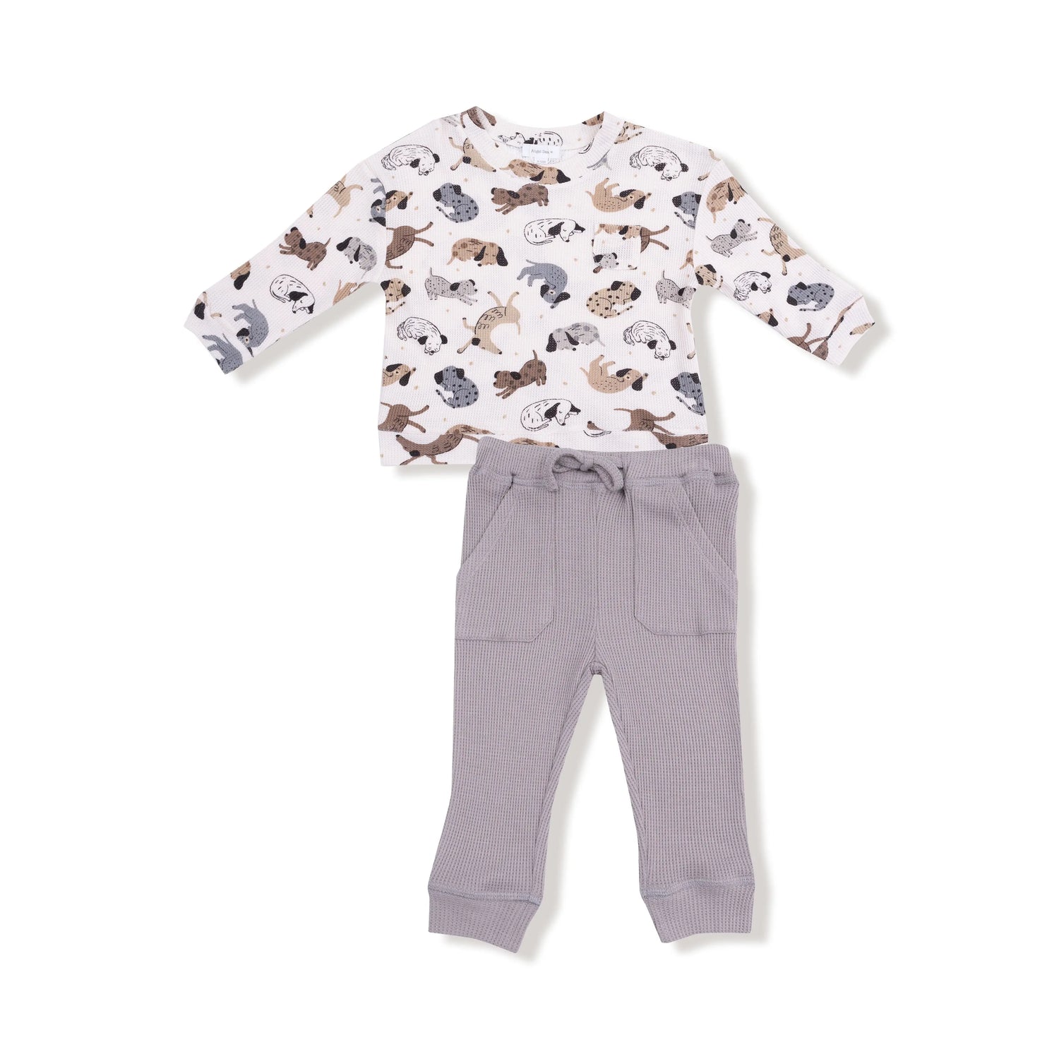 Angel Dear Drop Sleeve Waffle Top And Jogger Set For Kids Cozy Wear - Apparel & Accessories > Clothing > Baby & Toddler Clothing > Baby & Toddler Outfits 642