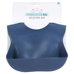Three Little Tots Dusty Blue Silicone Bib - 