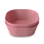 Mushie organic square dinnerware bowls for baby feeding
