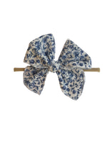 Little Mae & Co baby girl sailor bow nylon headband and bow clips.