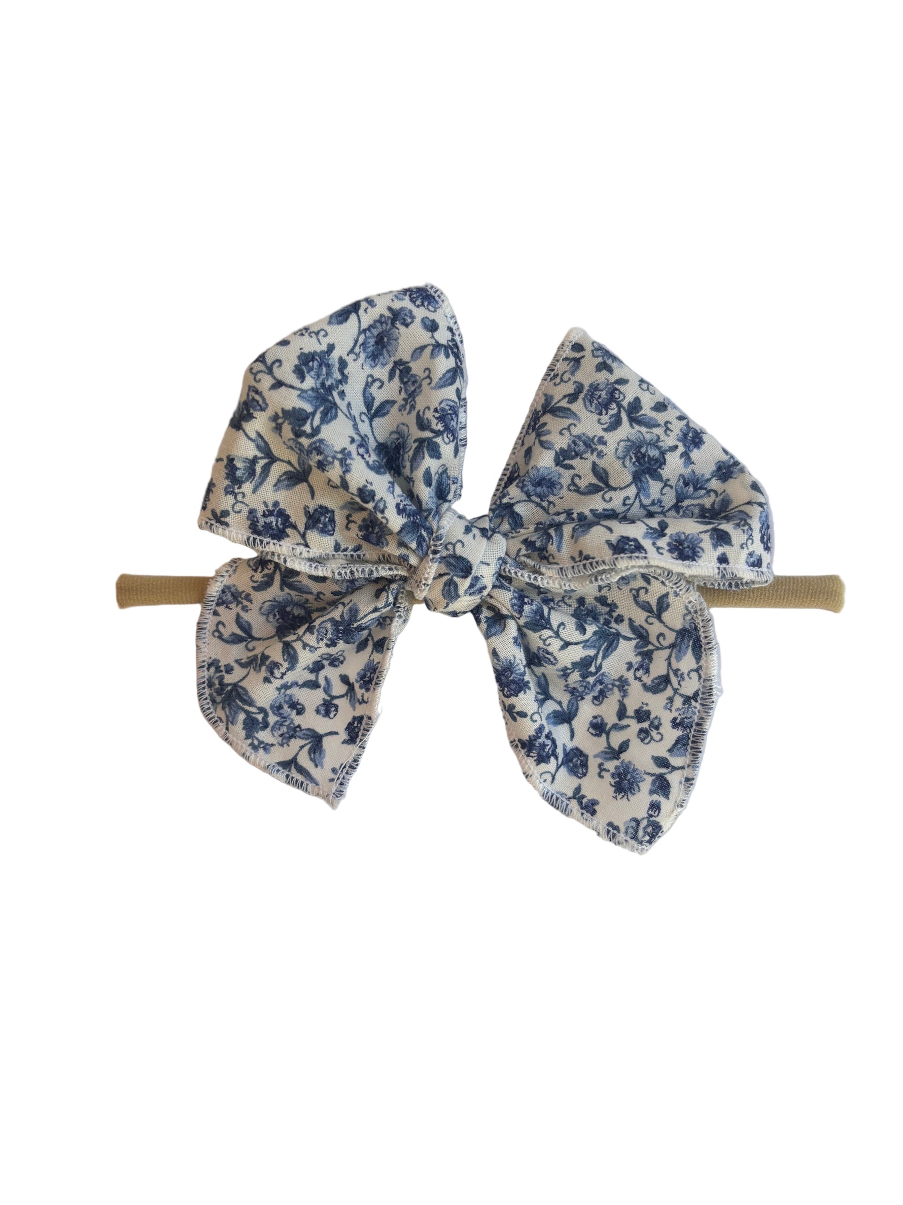 Little Mae & Co baby girl sailor bow nylon headband and bow clips.