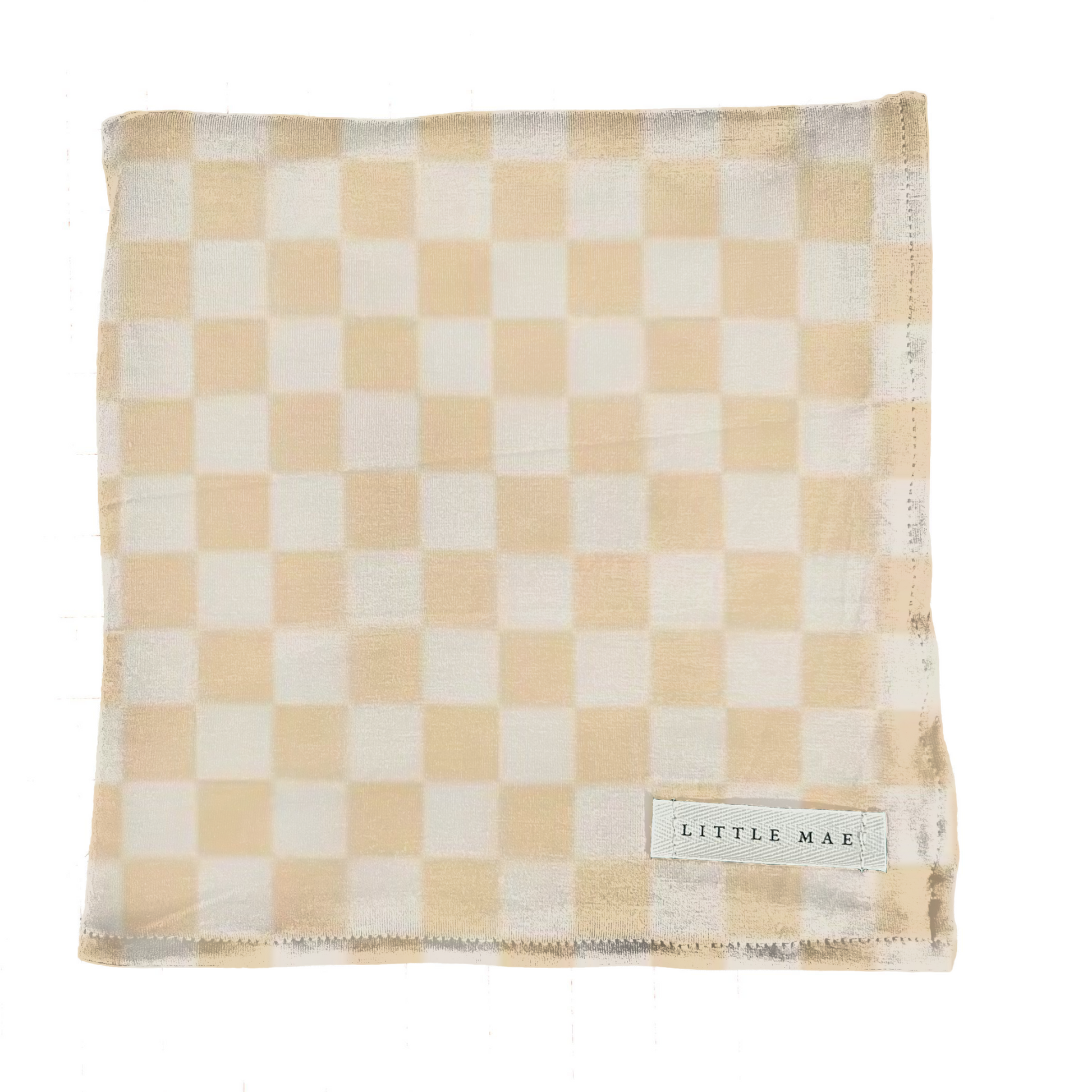 Butter Cream White Checkered Stretch Swaddle Blanket Little Mae & Co Everetts Place: Online Boutique