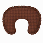 Cotton Nursing Pillow Cover - Brown Diamond Ruffle by Little Mae & Co