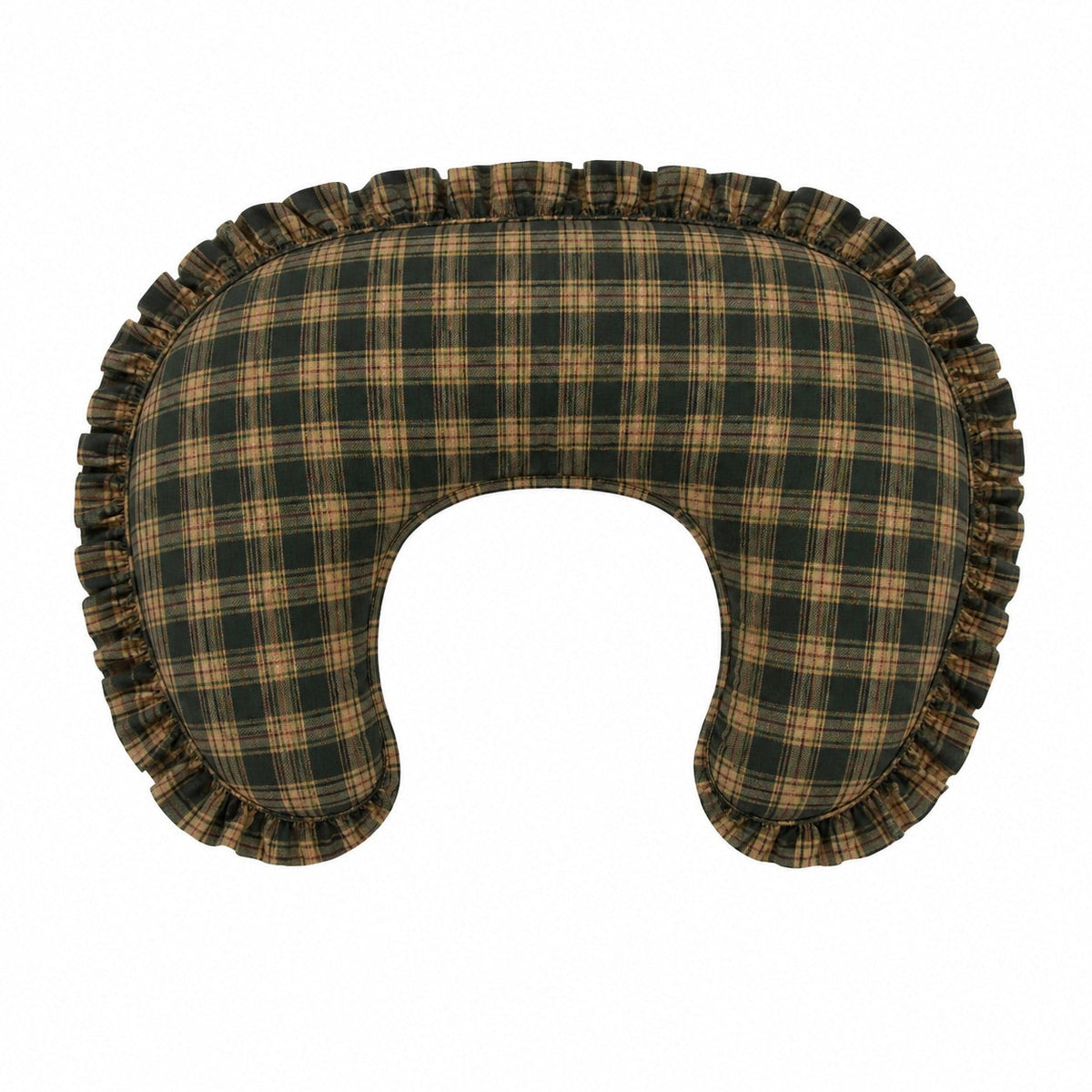Green Plaid Ruffle Nursing Pillow Cover by Little Mae & Co