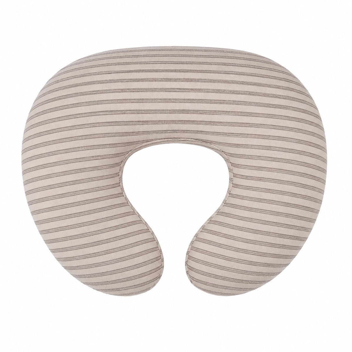 Grey Ivory Stripe Ruffle Nursing Pillow Cover by Little Mae & Co