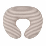 Grey Ivory Stripe Ruffle Nursing Pillow Cover by Little Mae & Co