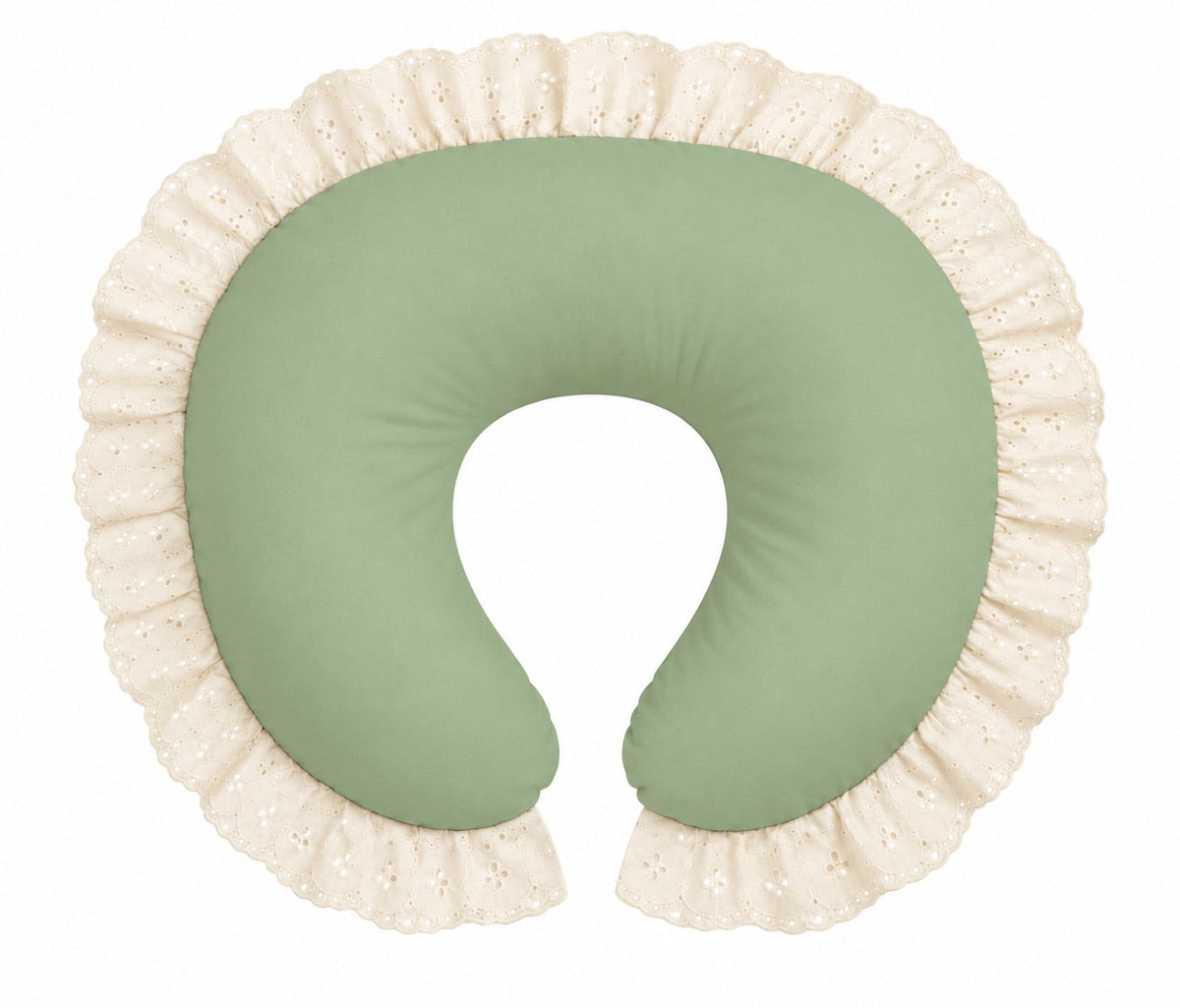 Ivory Eyelet Ruffle Original Nursing Pillow Cover by Little Mae & Co