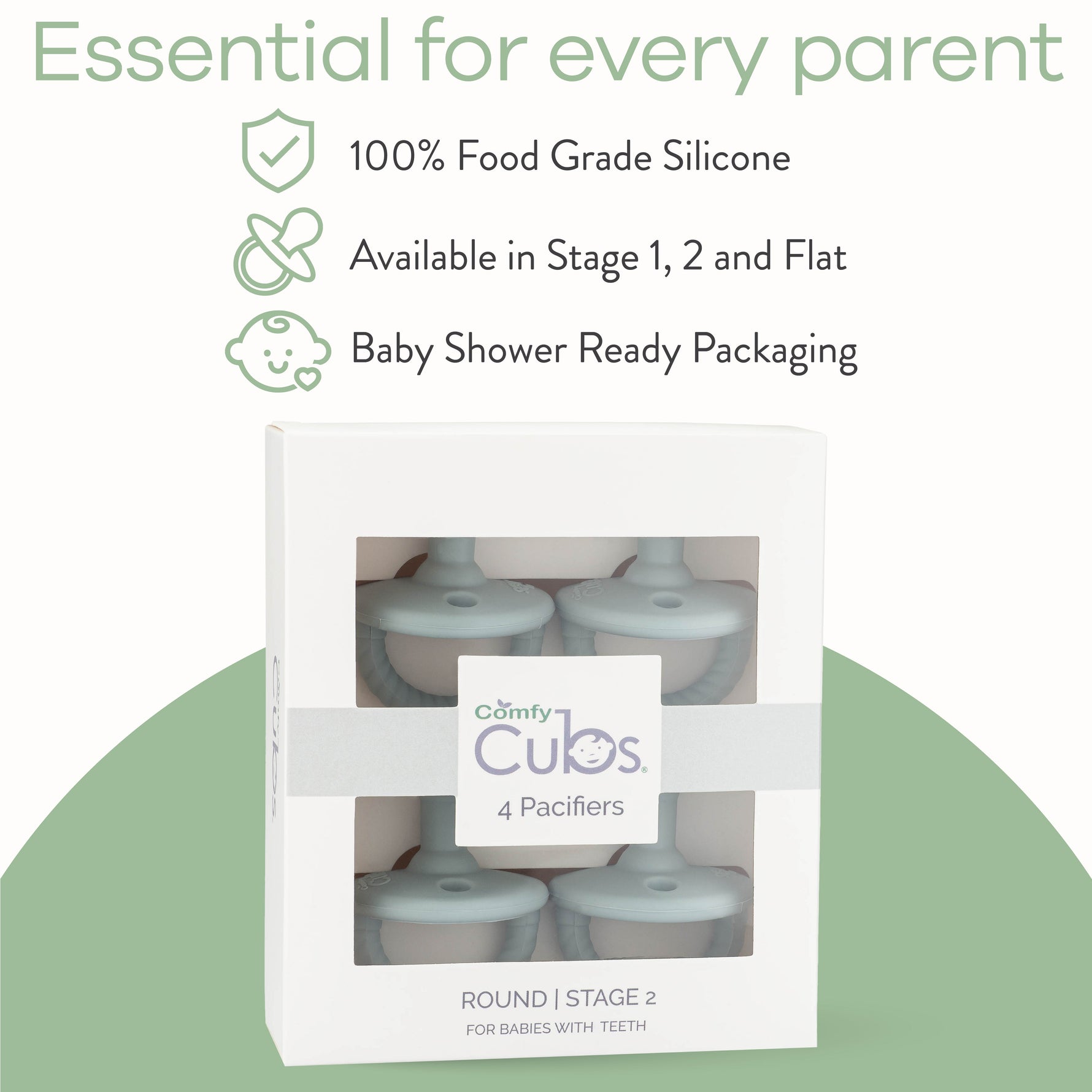 Earth Green Pacifiers 4 Pack For Babies Stage 1 2 Flat Comfy Cubs Everetts Place: Online Boutique 12.99