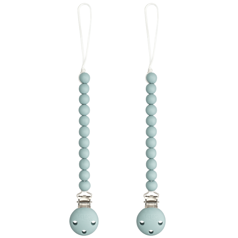 Comfy Cubs Earth Green Silicone Pacifier Clips 2 Pack For On The Go - Everetts Place Boutique - 