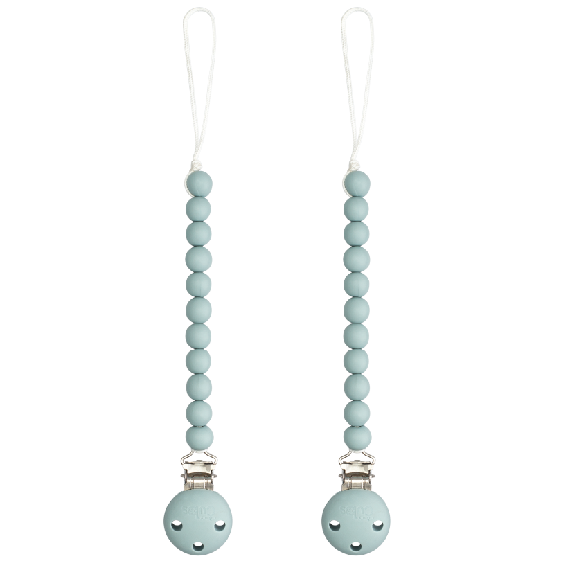 Earth Green Silicone Pacifier Clips 2 Pack For On The Go Comfy Cubs Everetts Place: Online Boutique