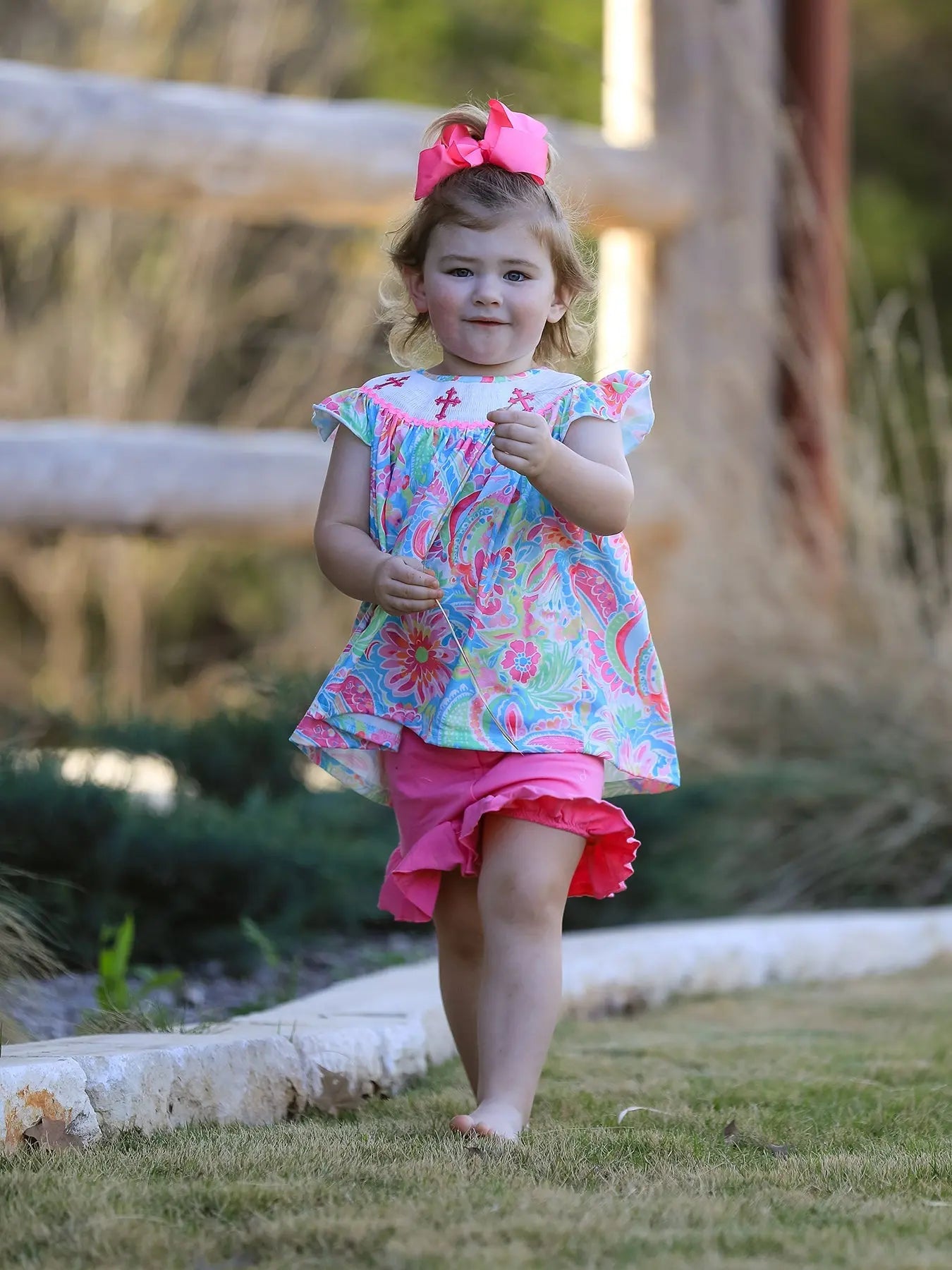 Easter Cross Smocking Embroidery Baby Girl Set Rylee Faith Designs Everetts Place: Online Boutique