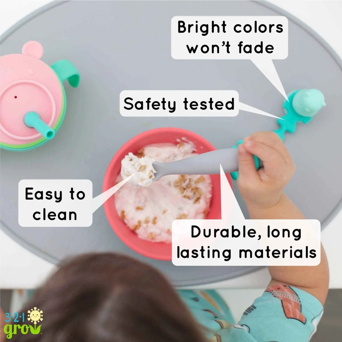 321 Grow Easy Learn Baby Spoon And Tether Set For Self Feeding - Everetts Place Boutique - 