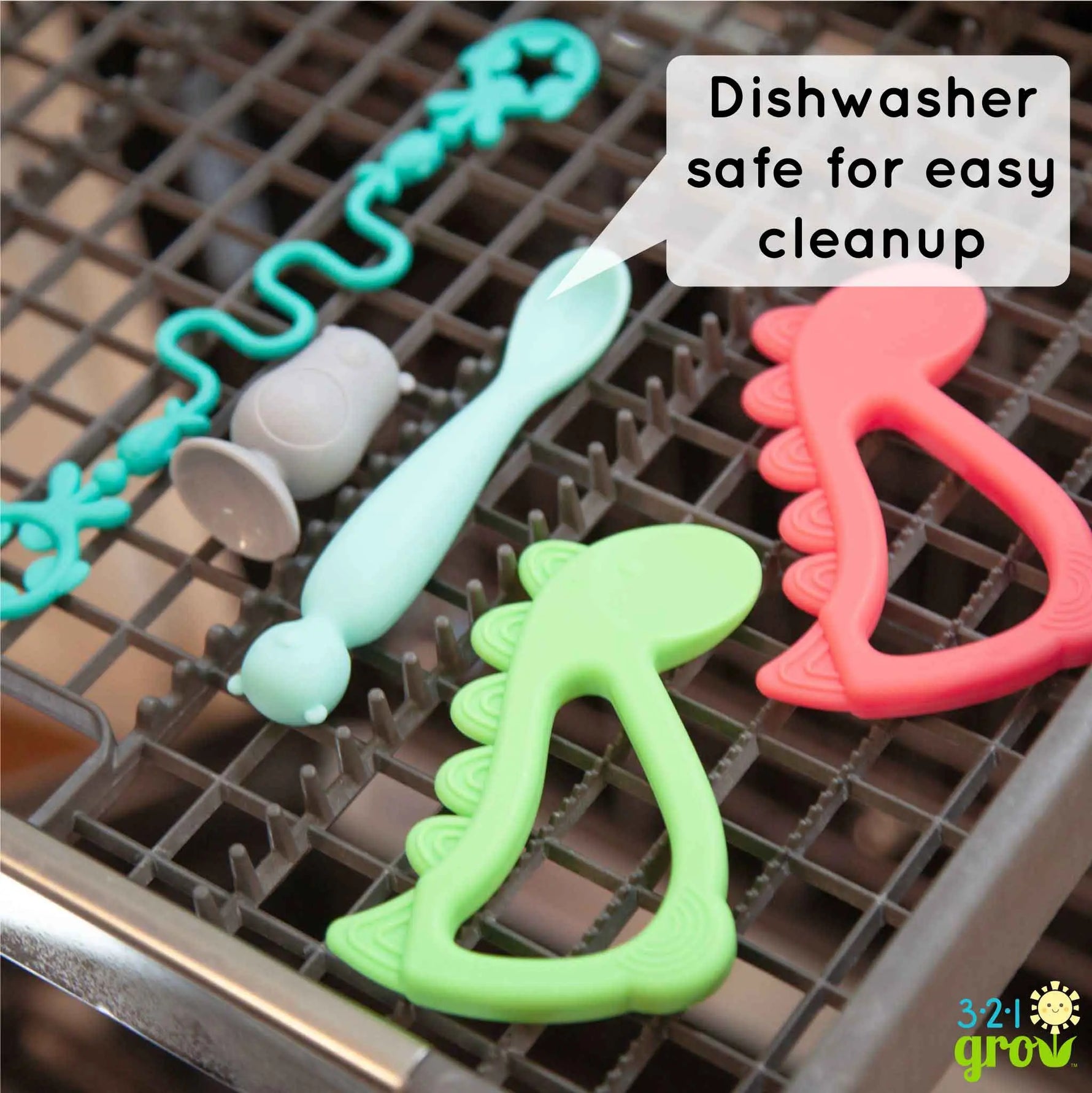 Easy Learn Baby Spoon And Tether Set For Self Feeding 321 Grow Everetts Place: Online Boutique