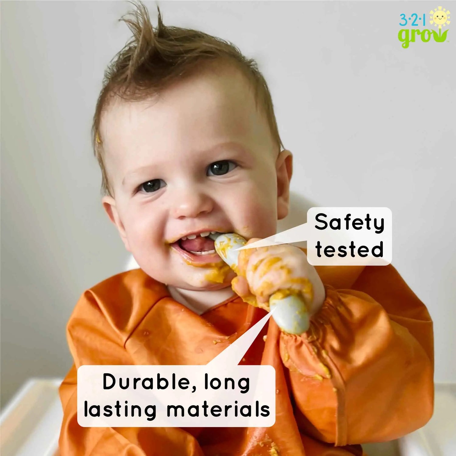 Easy Learn Baby Spoon Set For Self Feeding Toddlers 321 Grow Everetts Place: Online Boutique